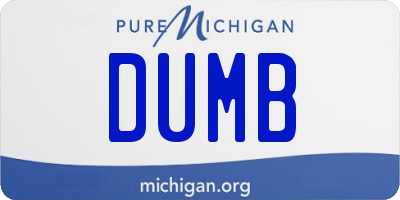 MI license plate DUMB