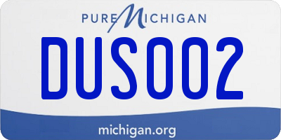 MI license plate DUS002