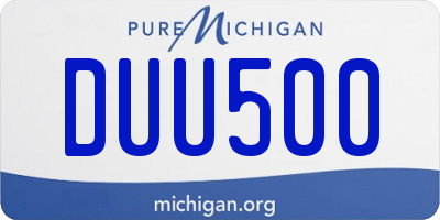 MI license plate DUU500