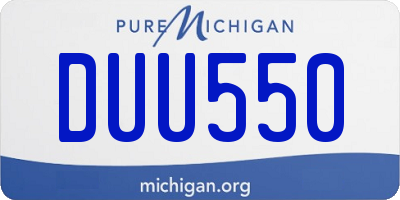 MI license plate DUU550