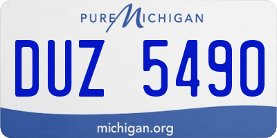 MI license plate DUZ5490