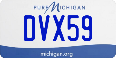MI license plate DVX59