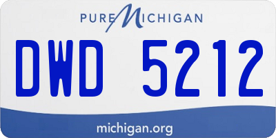 MI license plate DWD5212