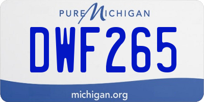 MI license plate DWF265