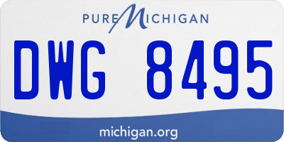 MI license plate DWG8495