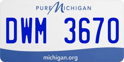 MI license plate DWM3670