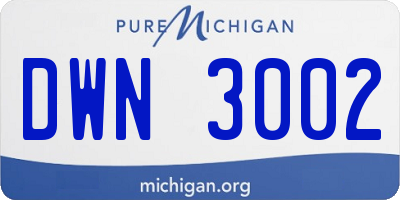 MI license plate DWN3002