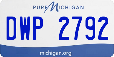 MI license plate DWP2792