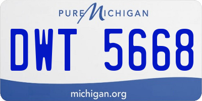 MI license plate DWT5668