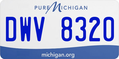 MI license plate DWV8320