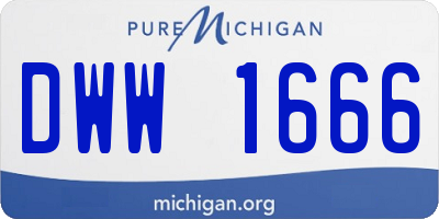 MI license plate DWW1666