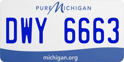 MI license plate DWY6663