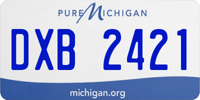 MI license plate DXB2421