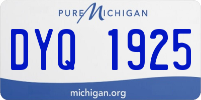 MI license plate DYQ1925