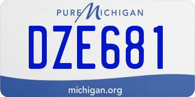 MI license plate DZE681