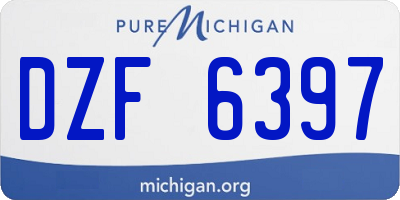 MI license plate DZF6397