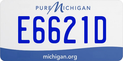 MI license plate E6621D