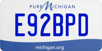 MI license plate E92BPD