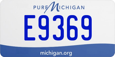 MI license plate E9369