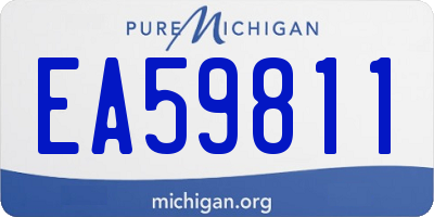 MI license plate EA59811