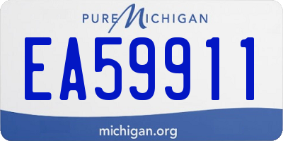 MI license plate EA59911