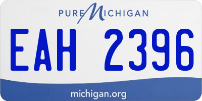 MI license plate EAH2396