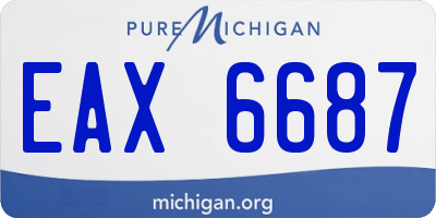 MI license plate EAX6687