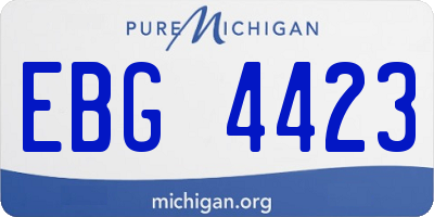 MI license plate EBG4423