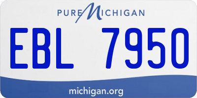 MI license plate EBL7950