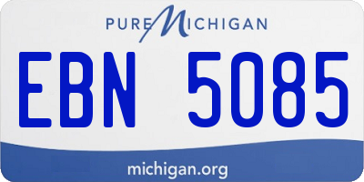 MI license plate EBN5085