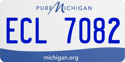 MI license plate ECL7082