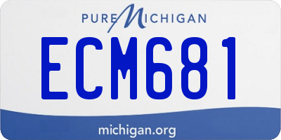 MI license plate ECM681