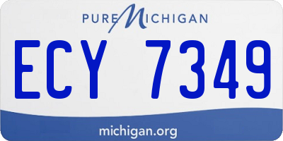 MI license plate ECY7349