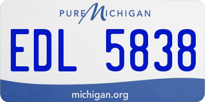 MI license plate EDL5838