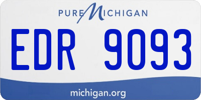 MI license plate EDR9093