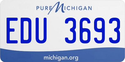 MI license plate EDU3693