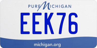 MI license plate EEK76