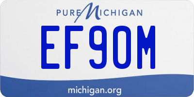 MI license plate EF90M