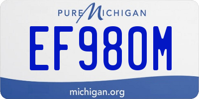 MI license plate EF980M