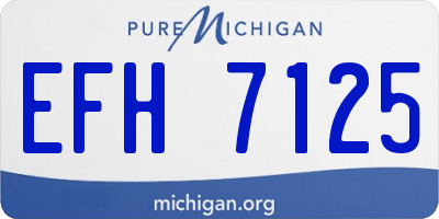 MI license plate EFH7125