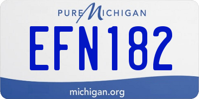 MI license plate EFN182