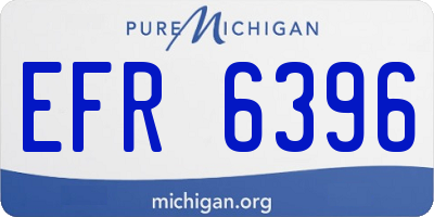 MI license plate EFR6396