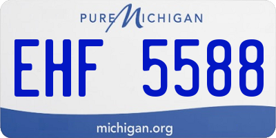 MI license plate EHF5588