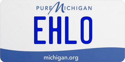 MI license plate EHLO