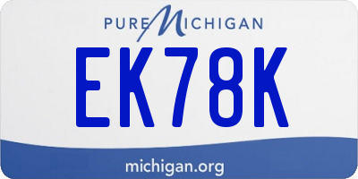 MI license plate EK78K