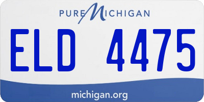 MI license plate ELD4475