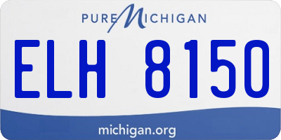 MI license plate ELH8150