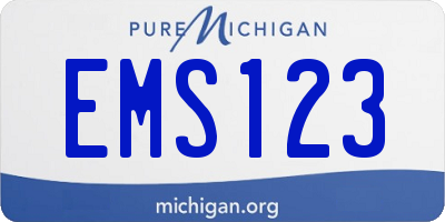 MI license plate EMS123