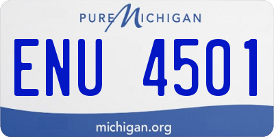 MI license plate ENU4501