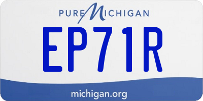 MI license plate EP71R